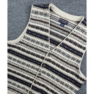 Roundtree & Yorke Cardigan Vest Mens Large‎ Fair Isle USA Made